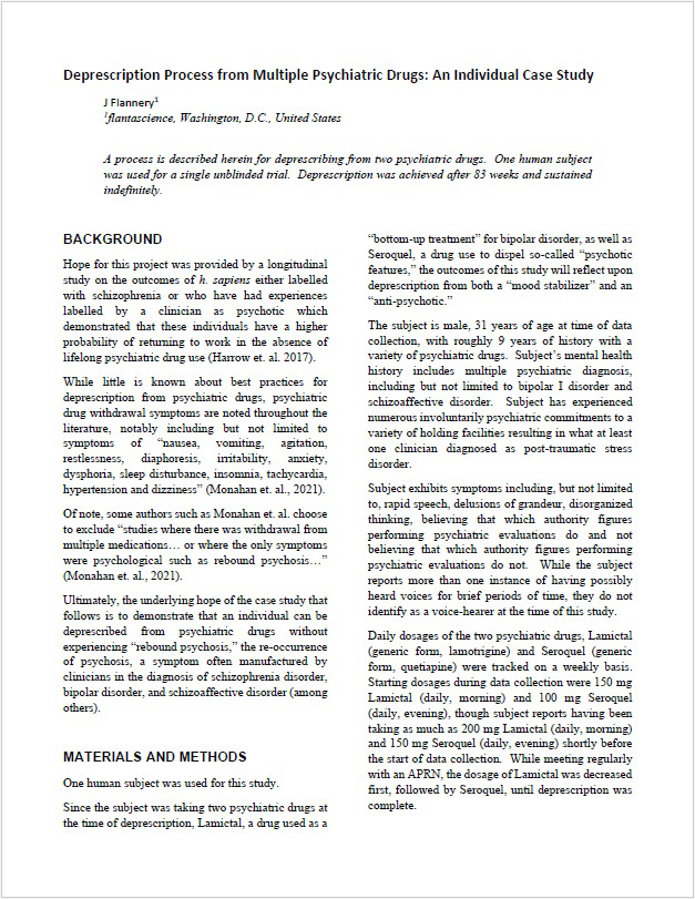 deprescription process from multiple psychiatric drugs an individual case study